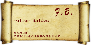Füller Balázs névjegykártya